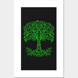 Green Celtic Tree Of Life Posters and Art